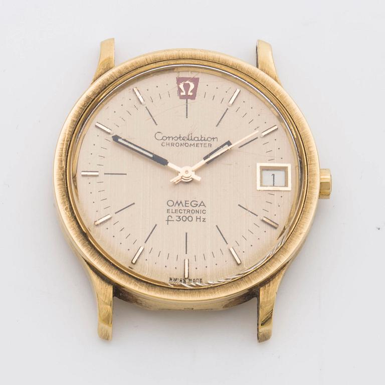 OMEGA, Constellation, Chronometer, Electronic (f 300 Hz), 18K gold wristwactch 35 mm.