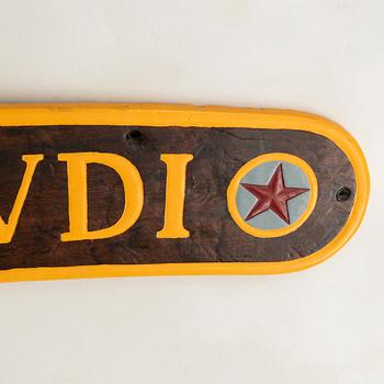 Namnskylt för båt "Lisshovdi" 1900-tal.