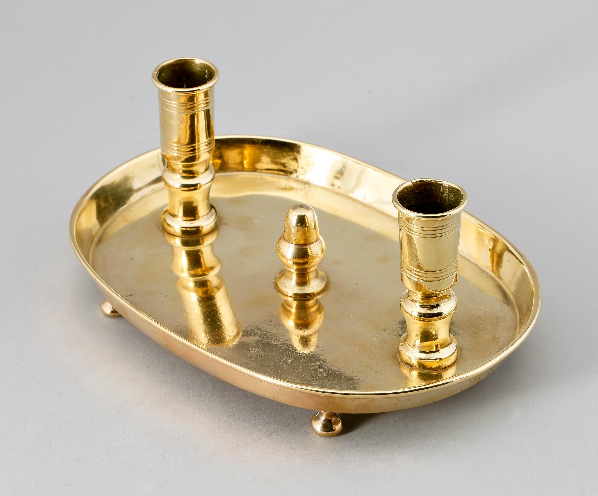 LJUSSTAKE, mässing, 1700/1800-tal.