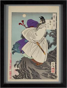 Tsukioka Yoshitoshi · TSUKIOKA YOSHITOSHI, träsnitt, stämpelsignerad.