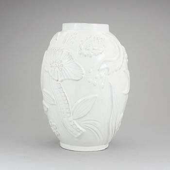 An earthenware vase designed by Anna-Lisa Thomson for Upsala-Ekeby.