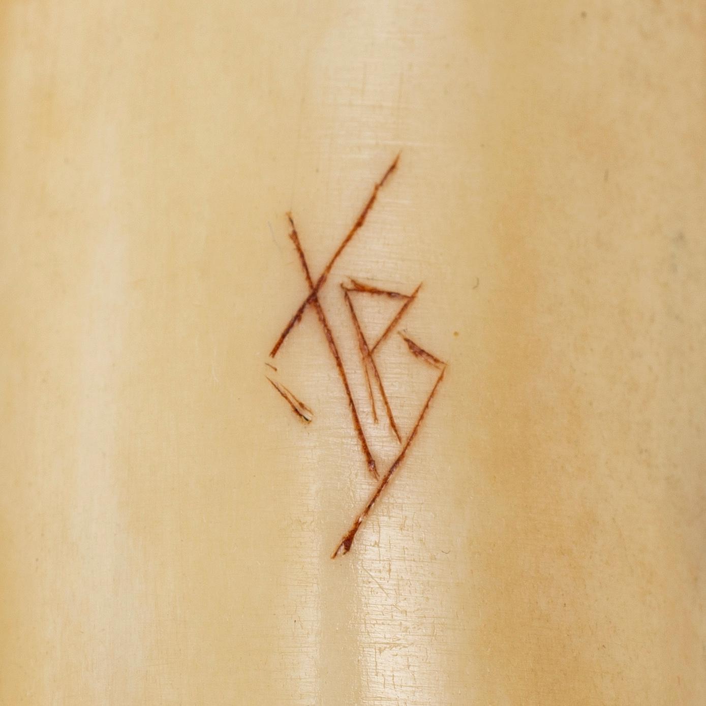 SAMISKT HANTVERK, 4 delar, renhorn, signerade.