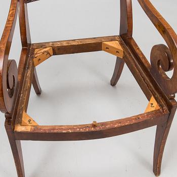 Karmstolar, ett par, Ryssland ca 1820-40-tal.