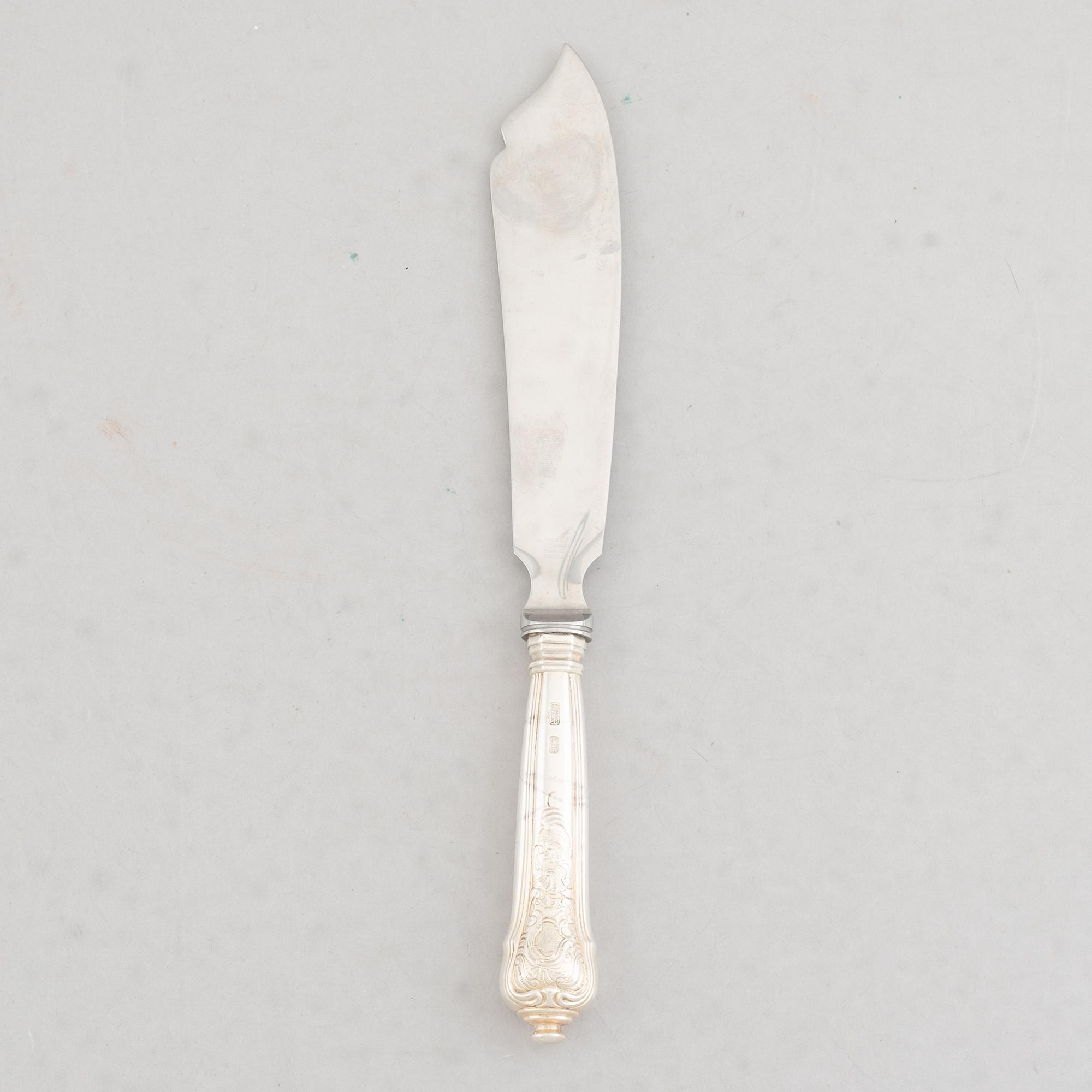 Ole Hagen, a Sterling Silver Cake Knife, "Rosenborg", A Michelsen, Copenhagen circa 1960.