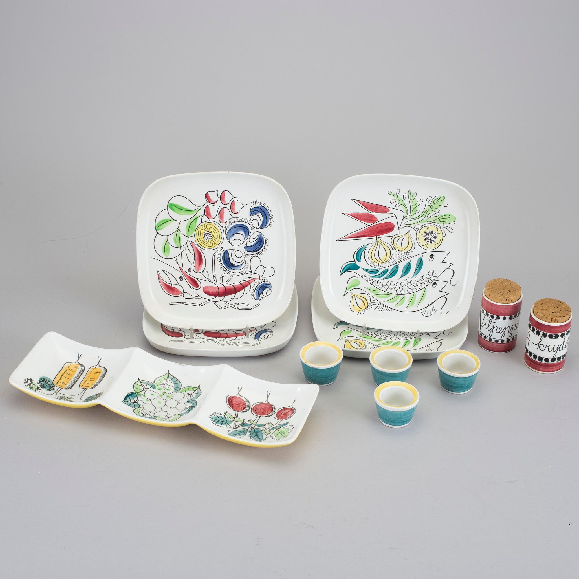 PARTI PORSLIN, Rörstrand, bl a Marianne Westman "Picknick", "Arom" och "My Garden", 11 delar.