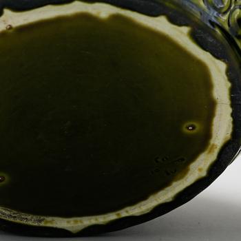 YTTERFODER, ett par, flintgods, 
Egersunds Fayancefabrik, sent 1800-tal.