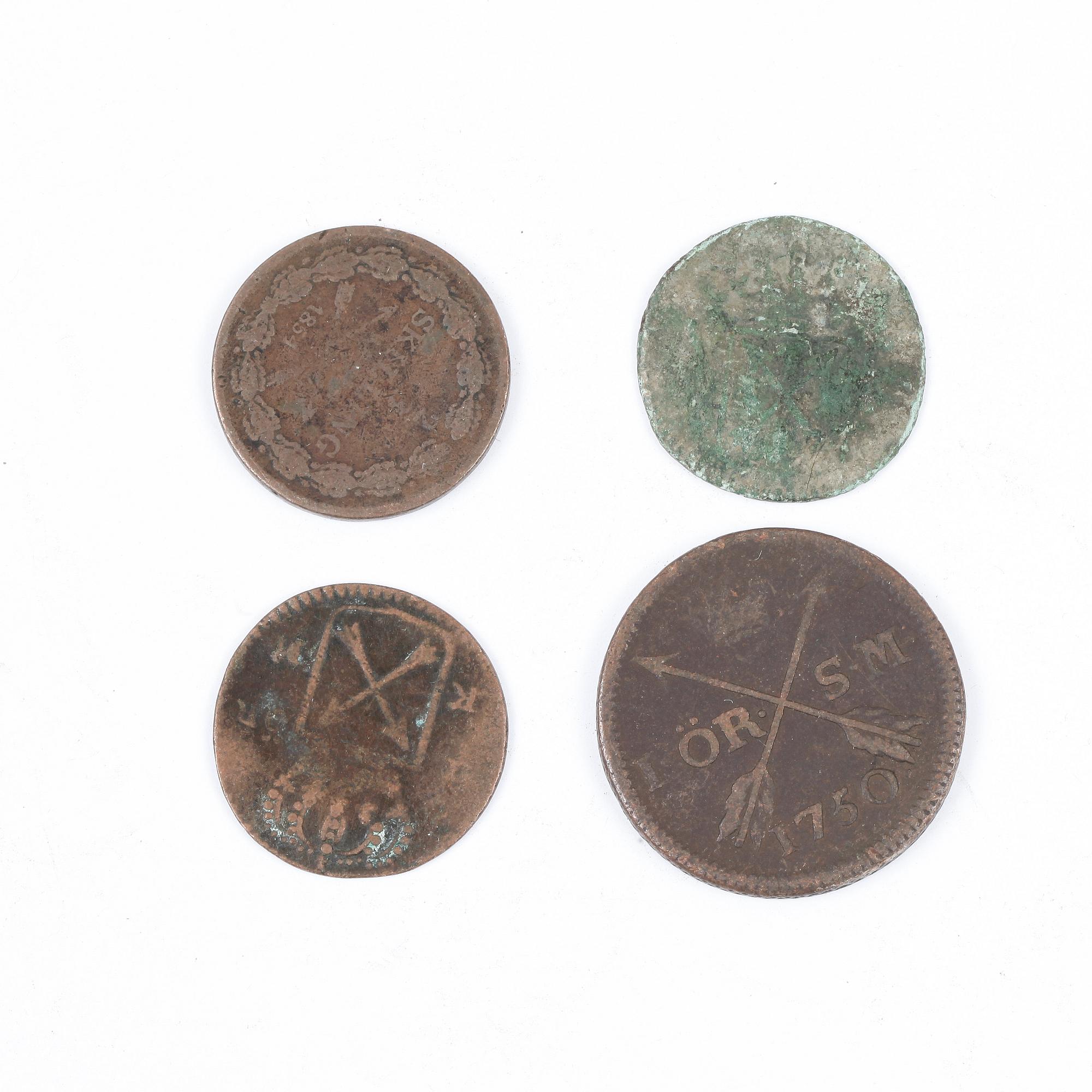 KOPPARMYNT, ca 130 st, Sverige, 1700-1800-tal.