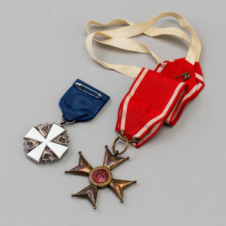 Polonia Restituta, neckbadge and Order of the White Rose, Finland breast badge.