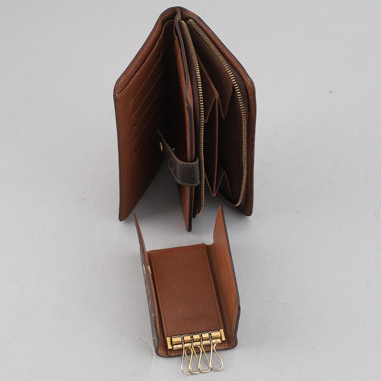Louis Vuitton, a monogram canvas wallet and a key holder.