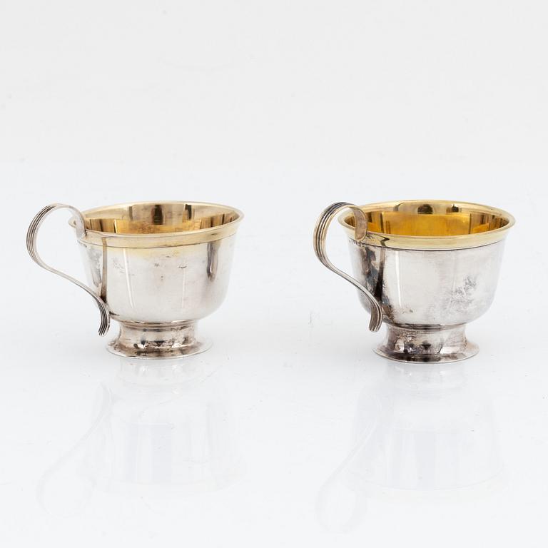 Punchmuggar, 12 st, silver, Johanna Gottschalk, Arkala, Stockholm, 1962-68.