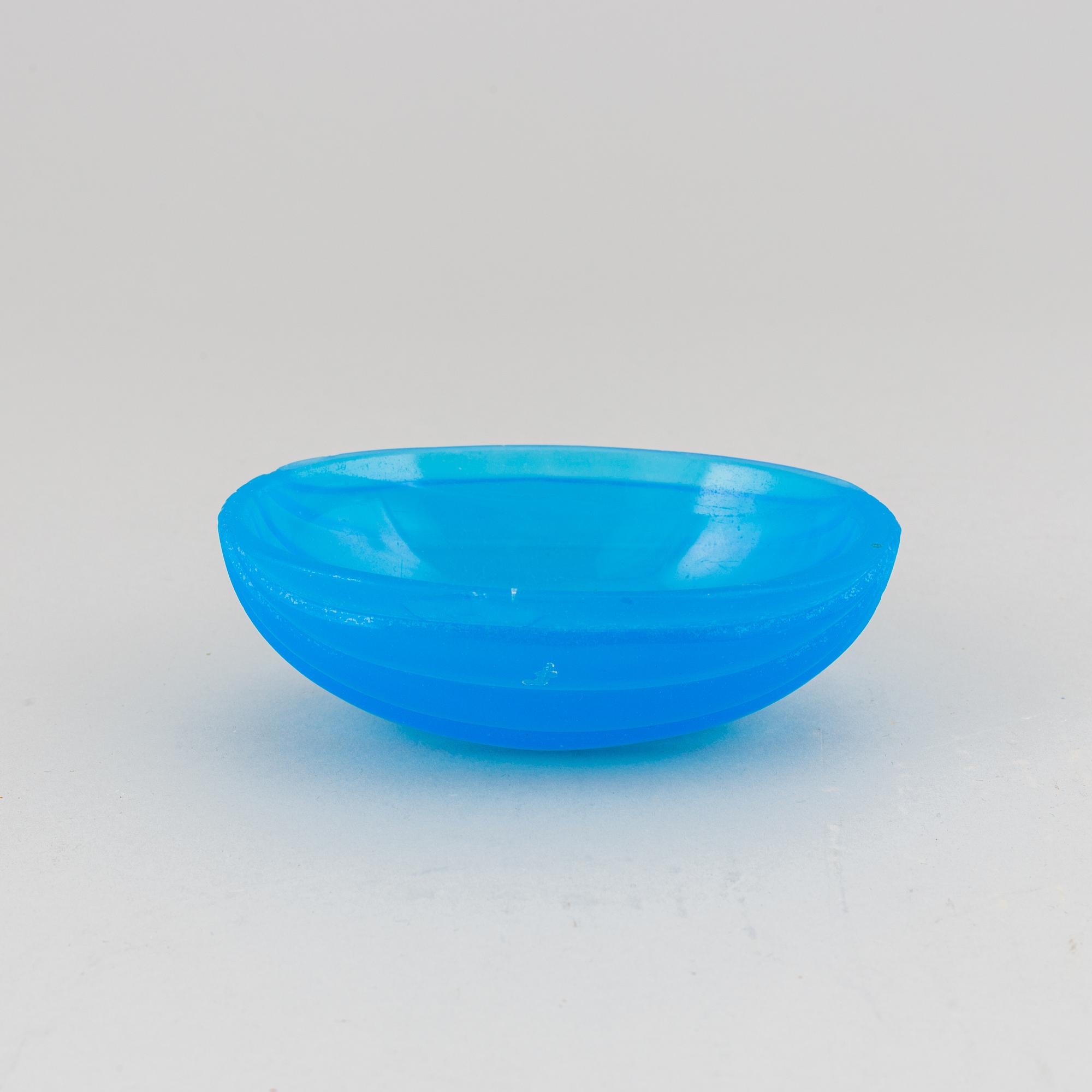 A set of three Russian turkoise glass ware, 19th Century.