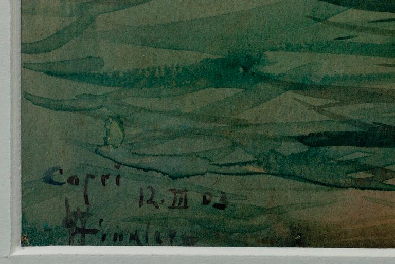 OKÄND KONSTNÄR, akvarell, sign. och dat. Capri, 12.III 03.