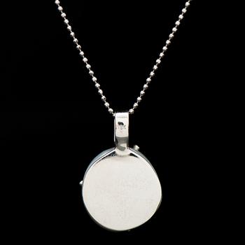HÄNGE, mabe pärla, fasettslipade smaragder, 18K vitguld.