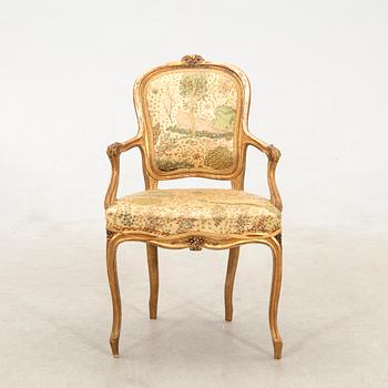 Sofa and armchair in Louis XV style, first half of the 20th century.