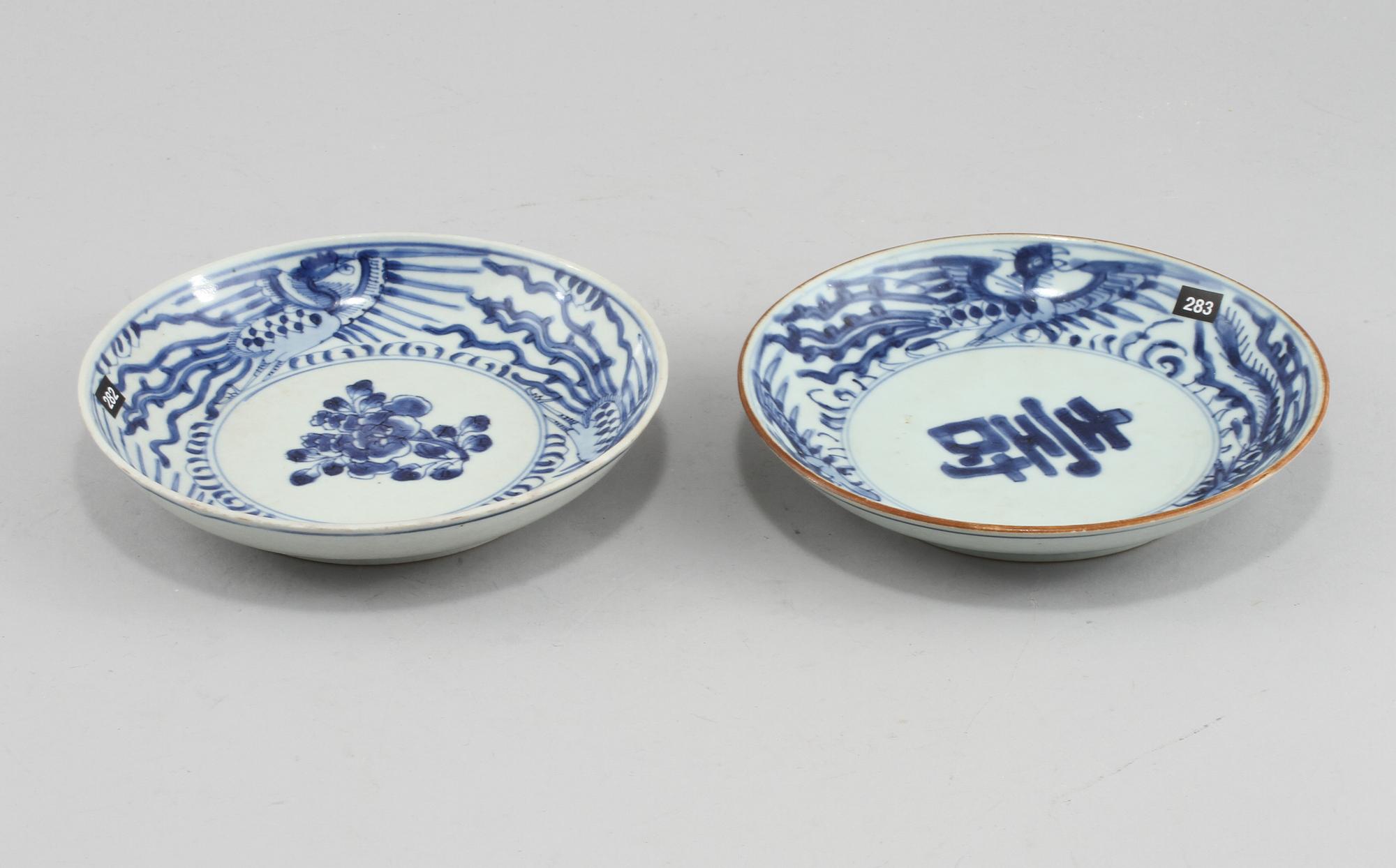 FAT, 2 st, porslin, Kina, Kangxi (1662 - 1722).
