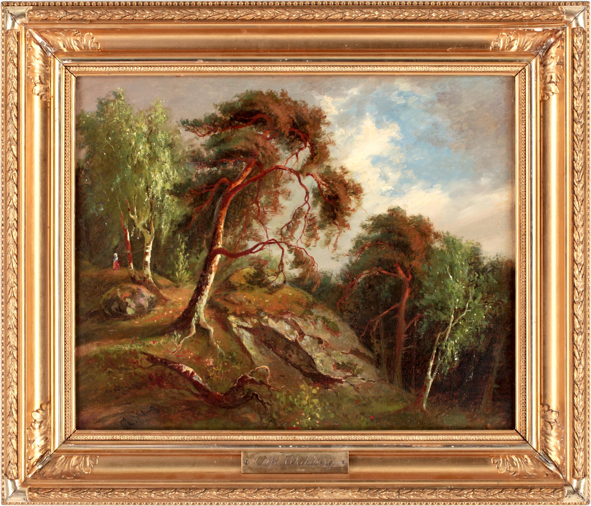 ALFRED WAHLBERG, olja på duk. Monogramsign.