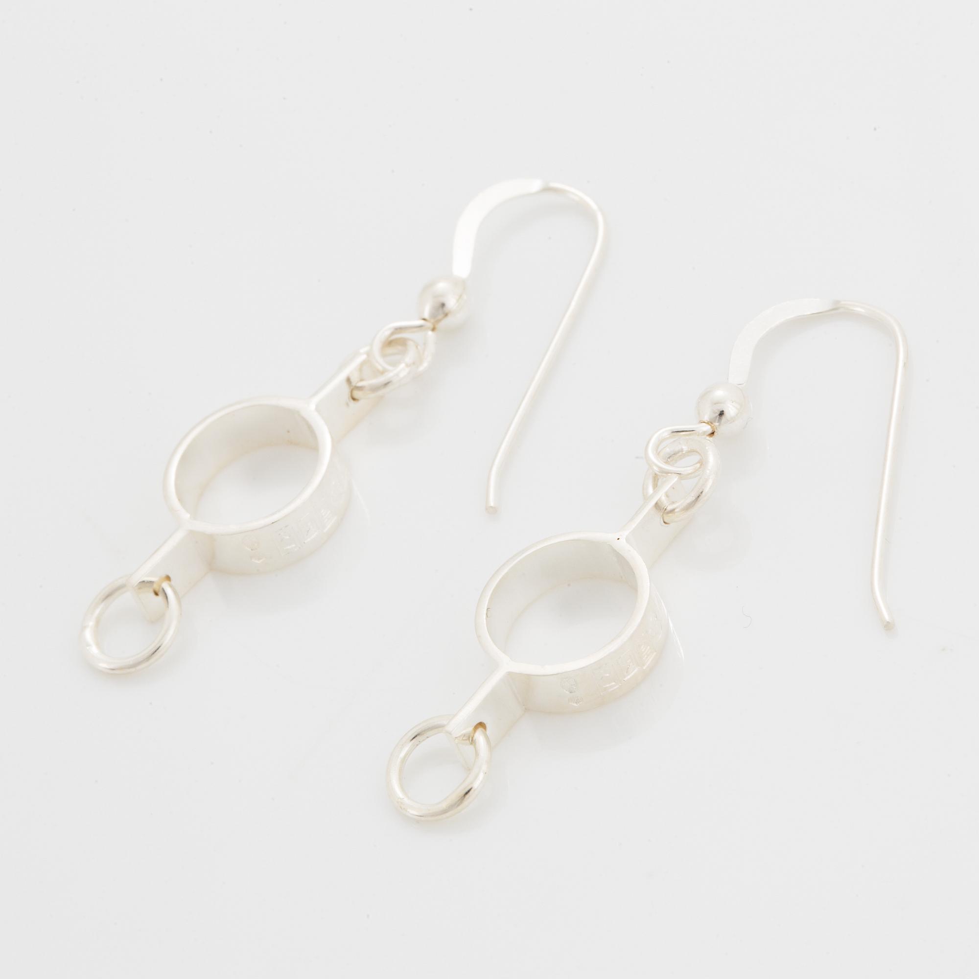 A pair of Jorma Laine earrings in silver.