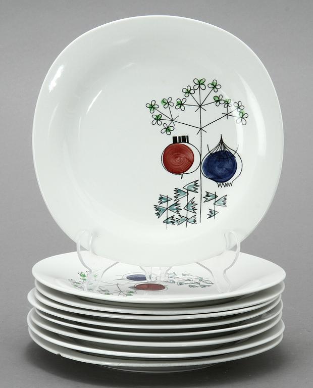 TALLRIKAR, 17 st, flintgods, "Pomona", Marianne Westman, Rörstrand.