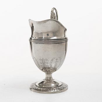 A Swedish early 19th century silver creamer, mark of Carl Petter Lampa, Stockholm 1828.