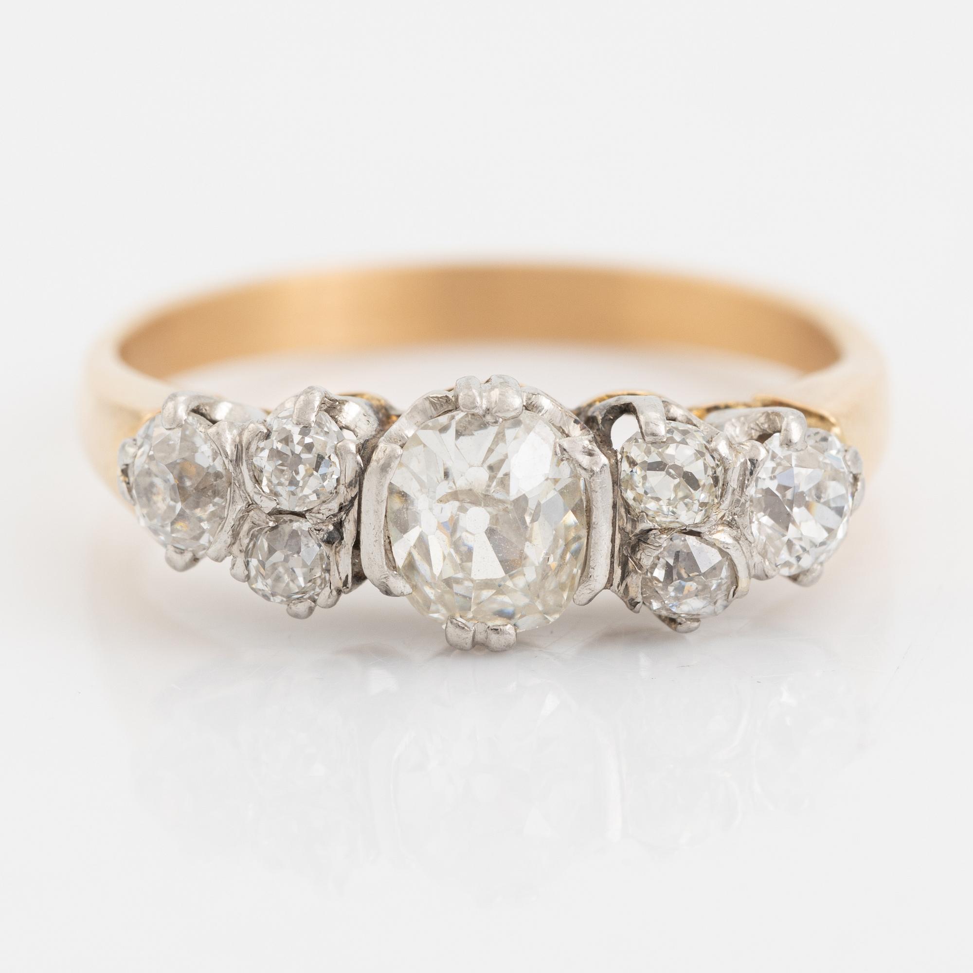 An old-cut diamond band ring.