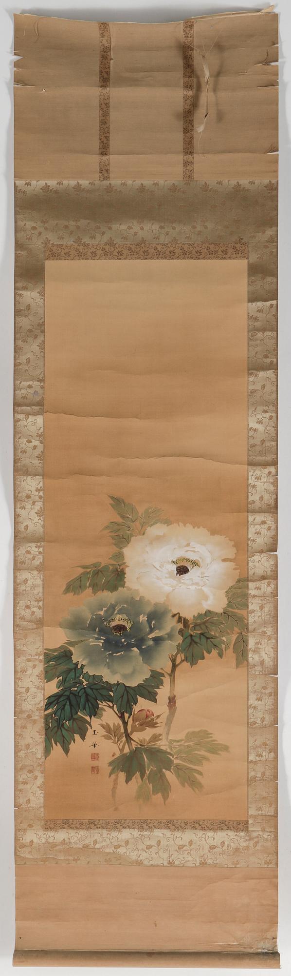 RULLMÅLNINGAR, 3 st, på papper, Japan 1900-tal.