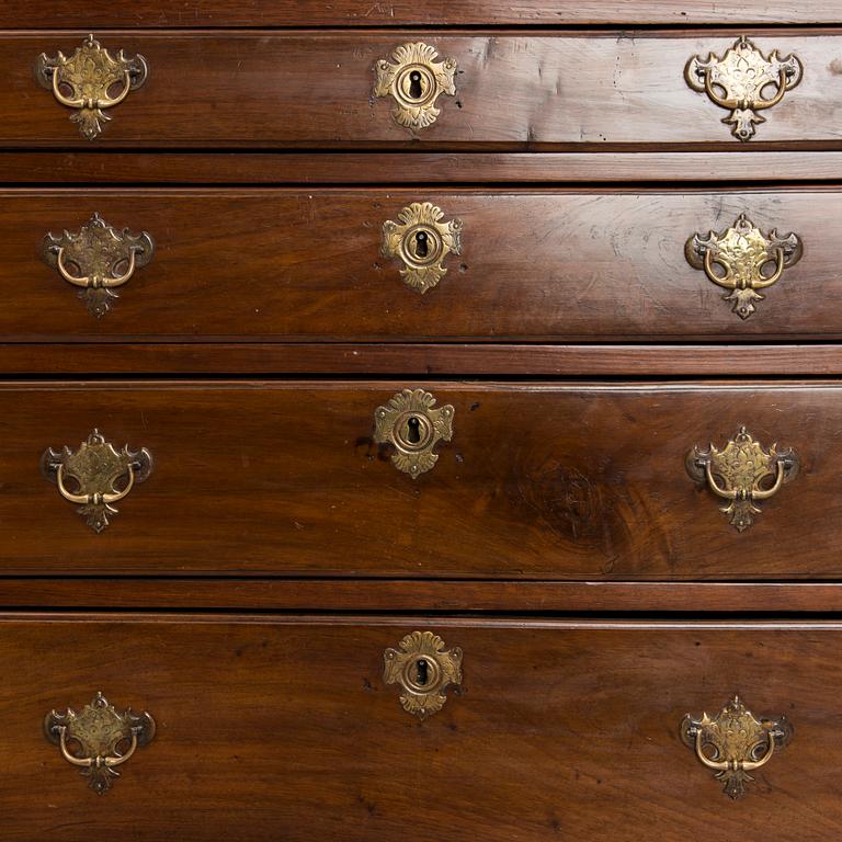 SKRIVBYRÅ MED ÖVERSKÅP / BUREAU CABINET, England 1700-talets slut.