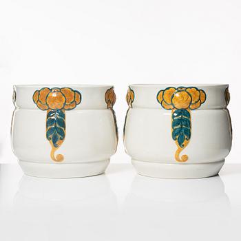 Alf Wallander, ytterfoder, ett par, flintgods, jugend, Rörstrand, 1900-talets början.