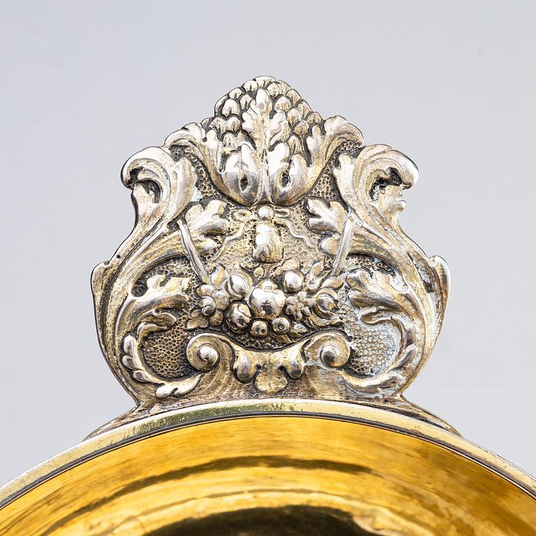 A Swedish parcel-gilt silver drinking cup/bowl, mark of Henrik Wittkopf the elder, Stockholm 1749.