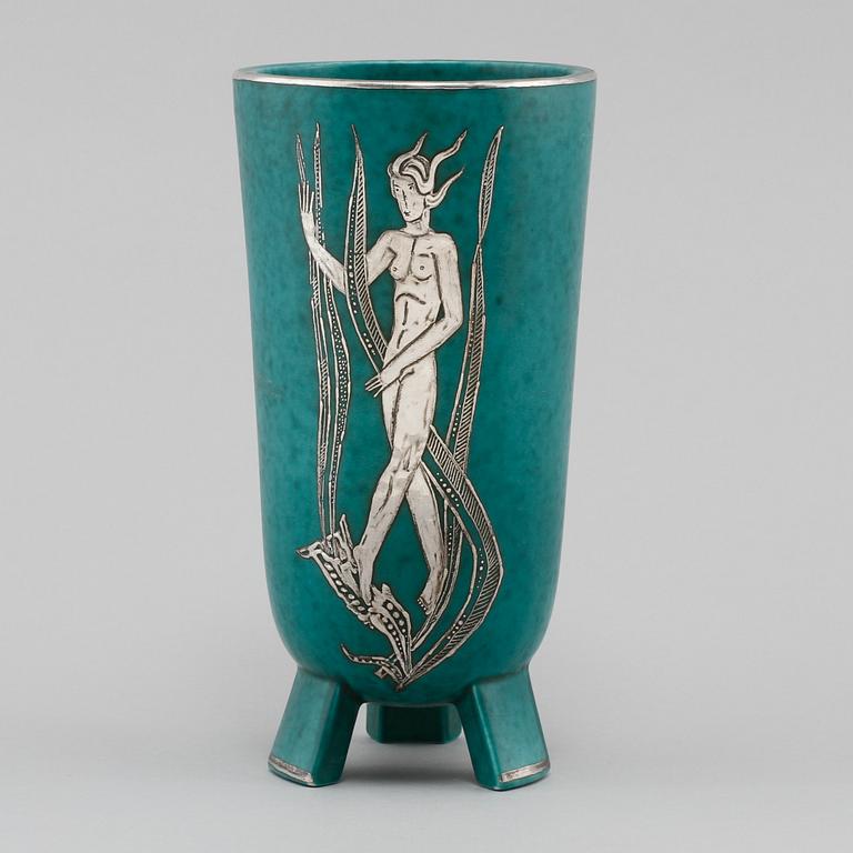 VAS, stengods, "Argenta", Gustavsberg, omkring 1900-talets mitt.