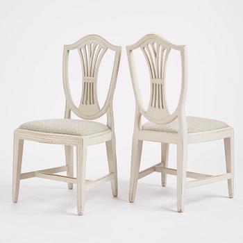 A set of six Gustavian chairs by E. Holmberg (master in Stockholm 1768-96).