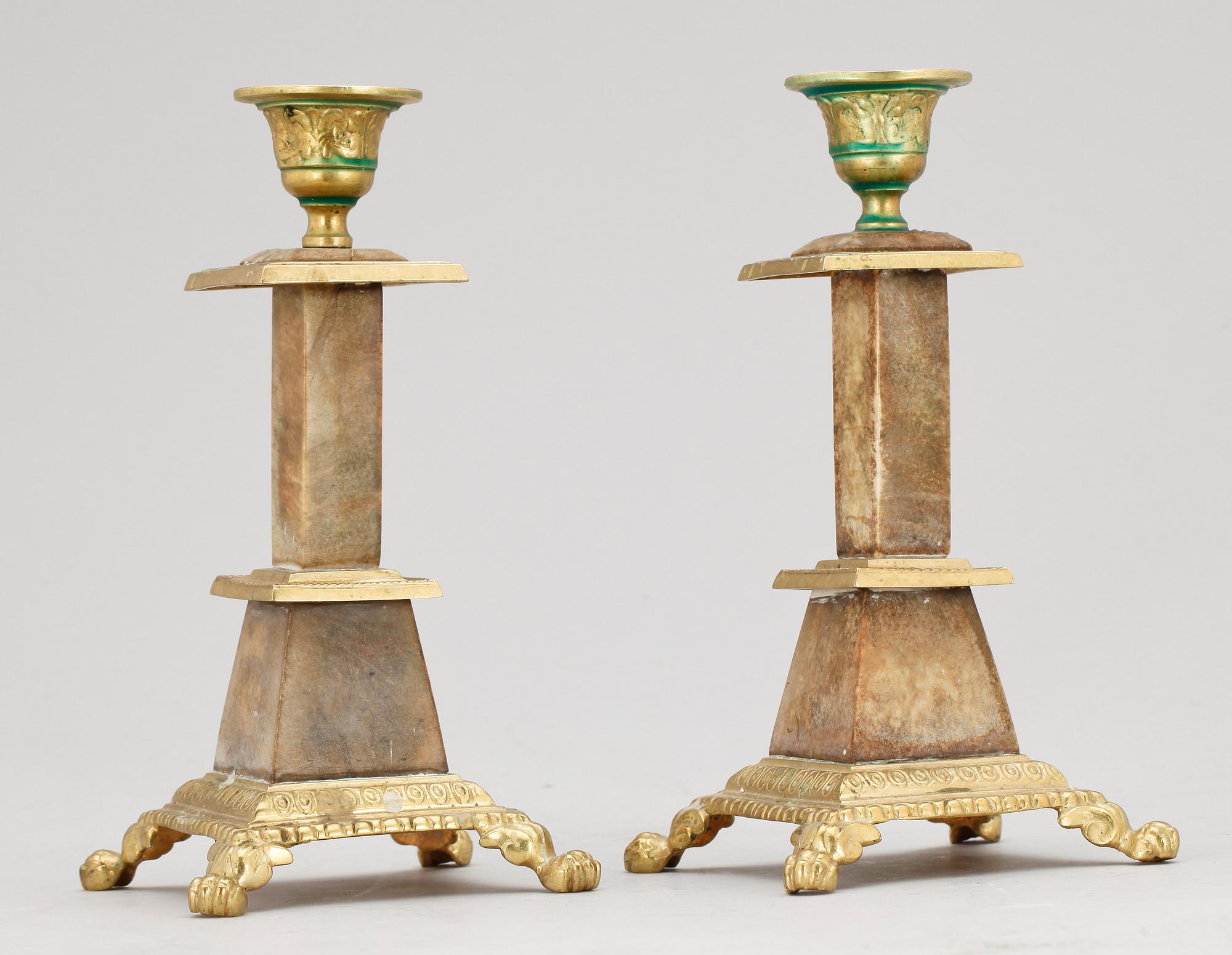 LJUSSTAKAR, ett par, brons, 1800-talets andra hälft.