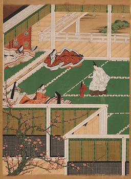 Japansk sexdelad vikskärm, Edo perioden (1603-1868).