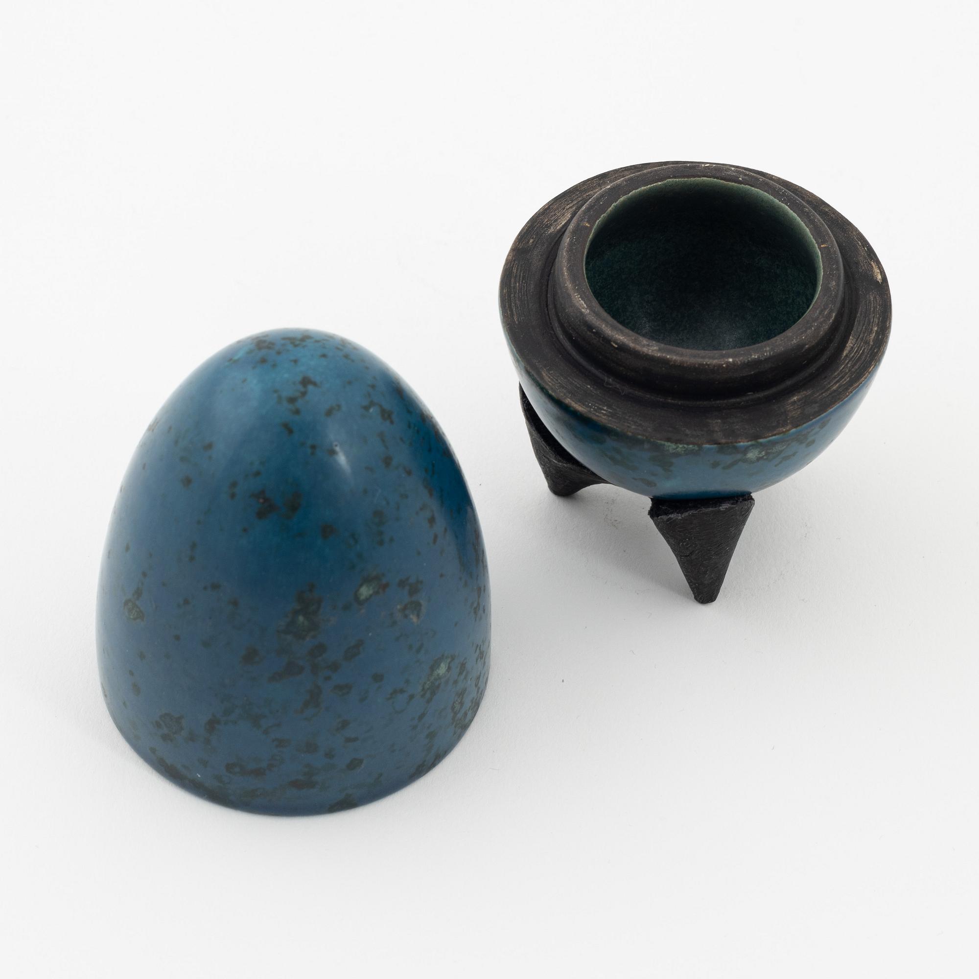 Hans Hedberg, a faience sculpture of an egg, Biot, France.