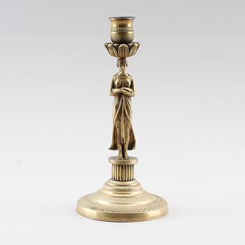 LJUSSTAKE, brons, sengustaviansk, sent 1700-tal.