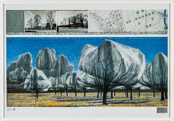 Christo & Jeanne-Claude, offset print in colurs with application, signed.