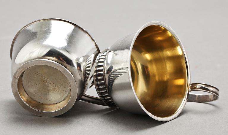 PUNCHBÄGARE, 12 st, silver, Tore Eldh, 1900-talets mitt. Ca 430 g.