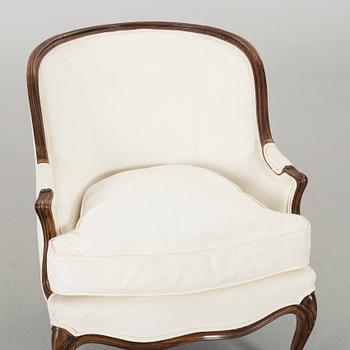 BERGÈRE/FÅTÖLJ Louis XV-stil 18/1900-tal.