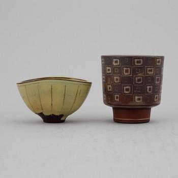 Wilhelm Kåge, two "Farsta" stoneware bowls  from Gustavsberg Studio.