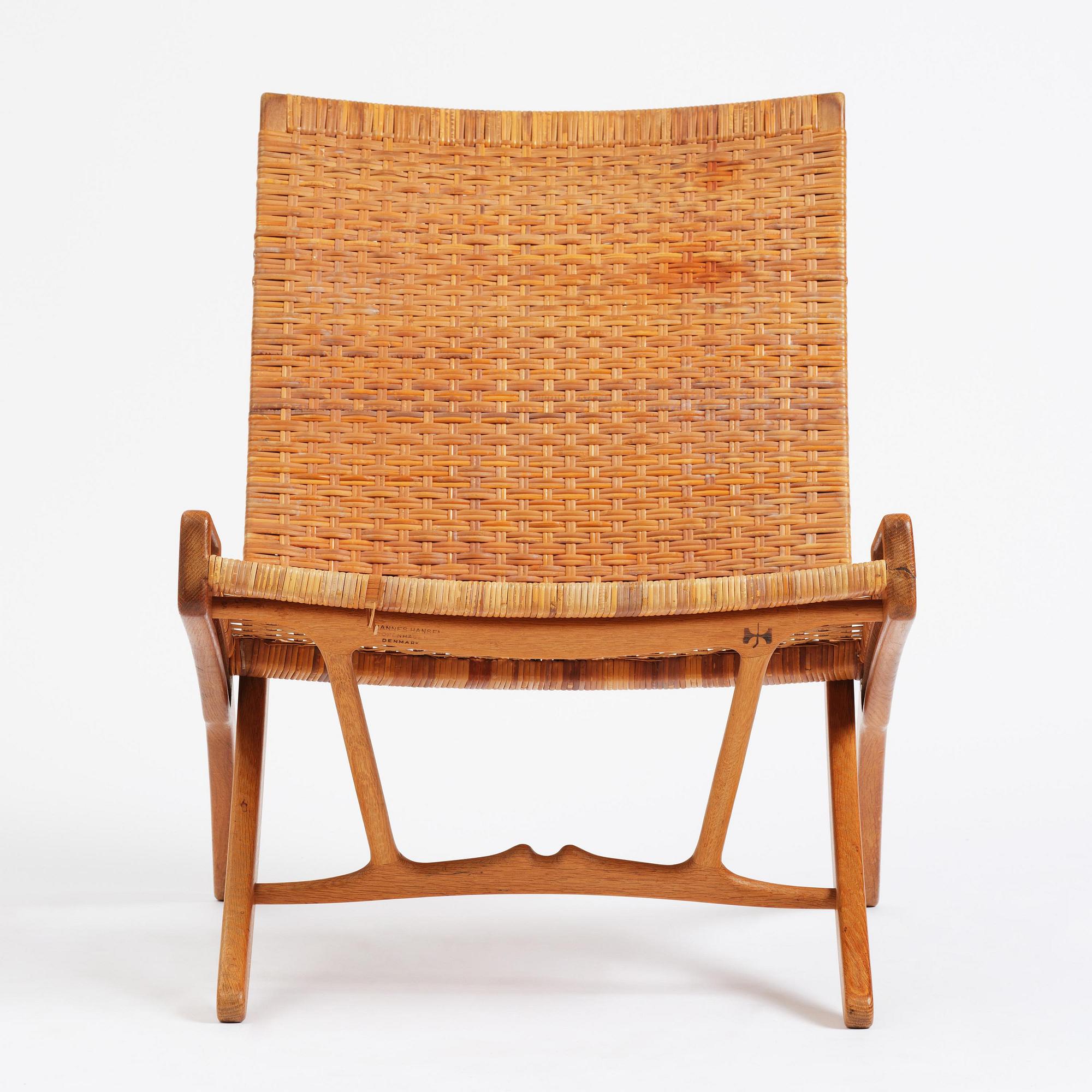 Hans J. Wegner, a foldable easy chair model 512, Johannes Hansen, Copenhagen, 1950s-60s.