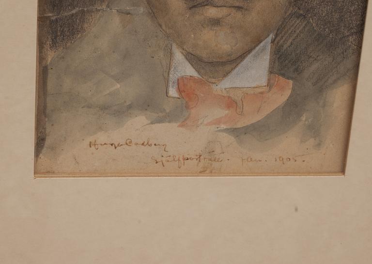 HUGO CARLBERG, blandteknik, signerad och daterad 1905.