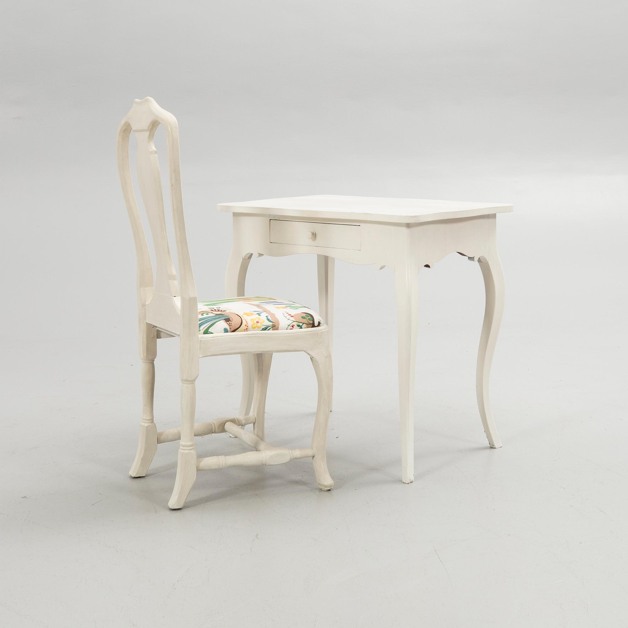 Ladies' writing desk with chair, Rococo style.