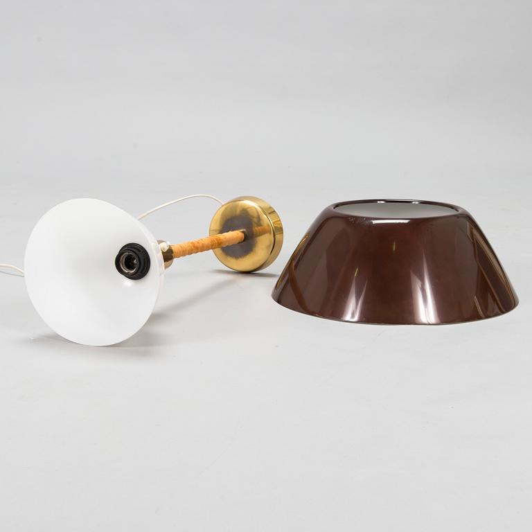 Lisa Johansson-Pape, a 'Senator' brass and leather table light, Orno, Finland.