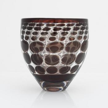 Ingeborg Lundin, an ariel glass vase, Orrefors, Sweden.