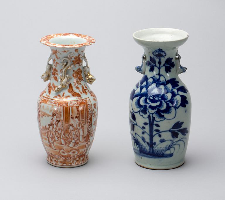 VASER, 2 stycken Kina, 1800-tal.