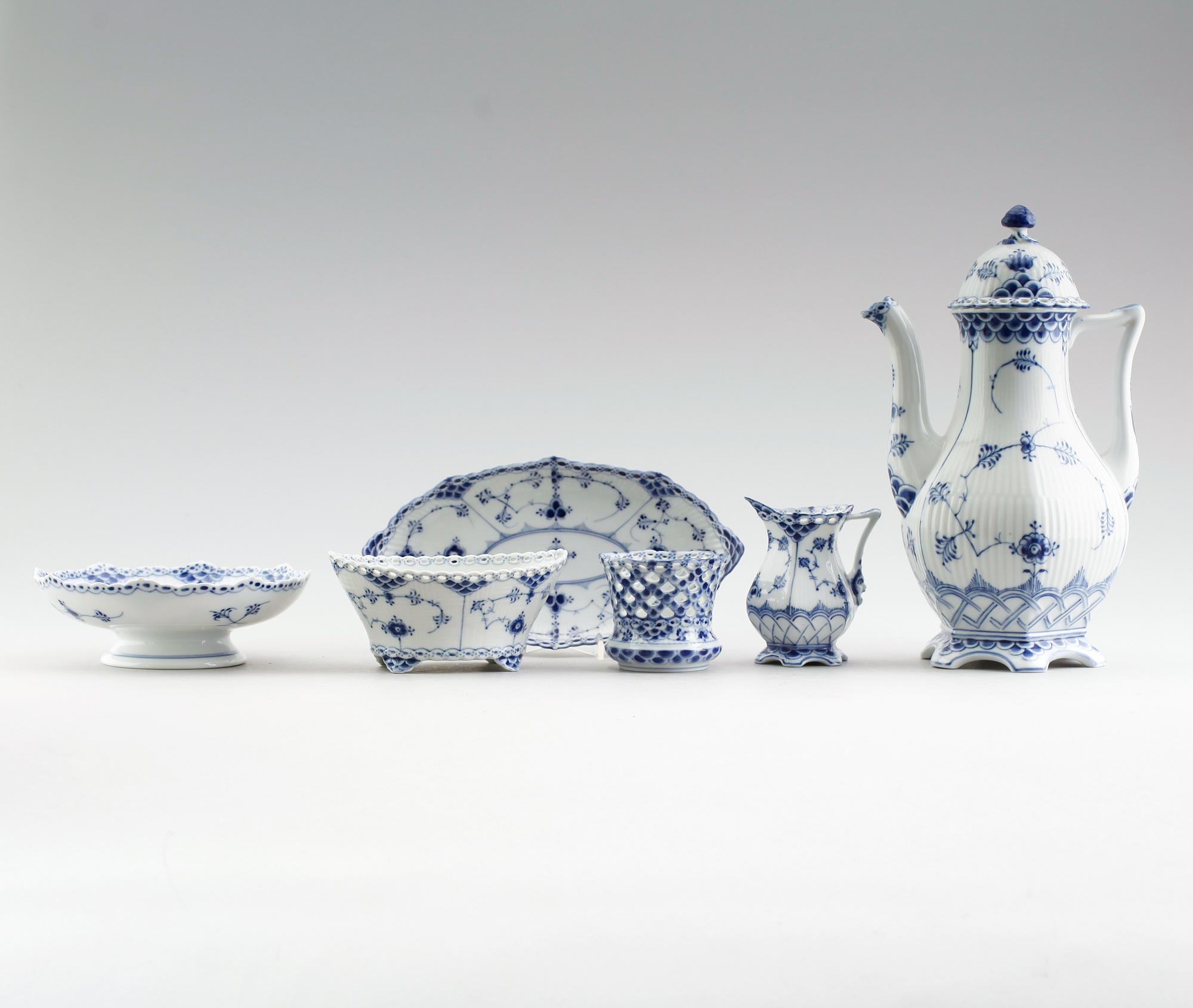 SERVISPORSLIN, 6 delar, porslin, Royal Copenhagen.