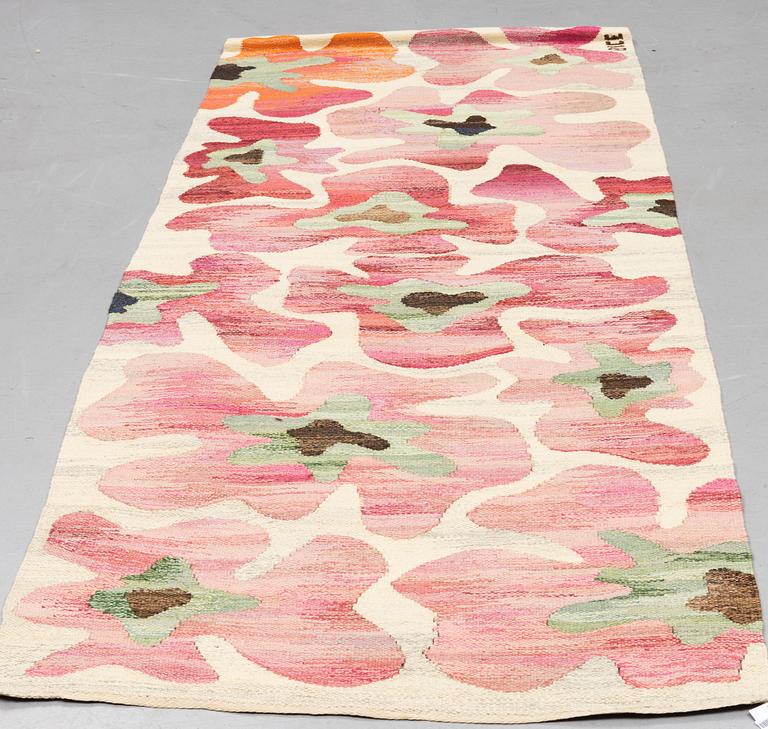 A tapestry, flat weave,  ca 302 x 113-116 cm, signed BICE.