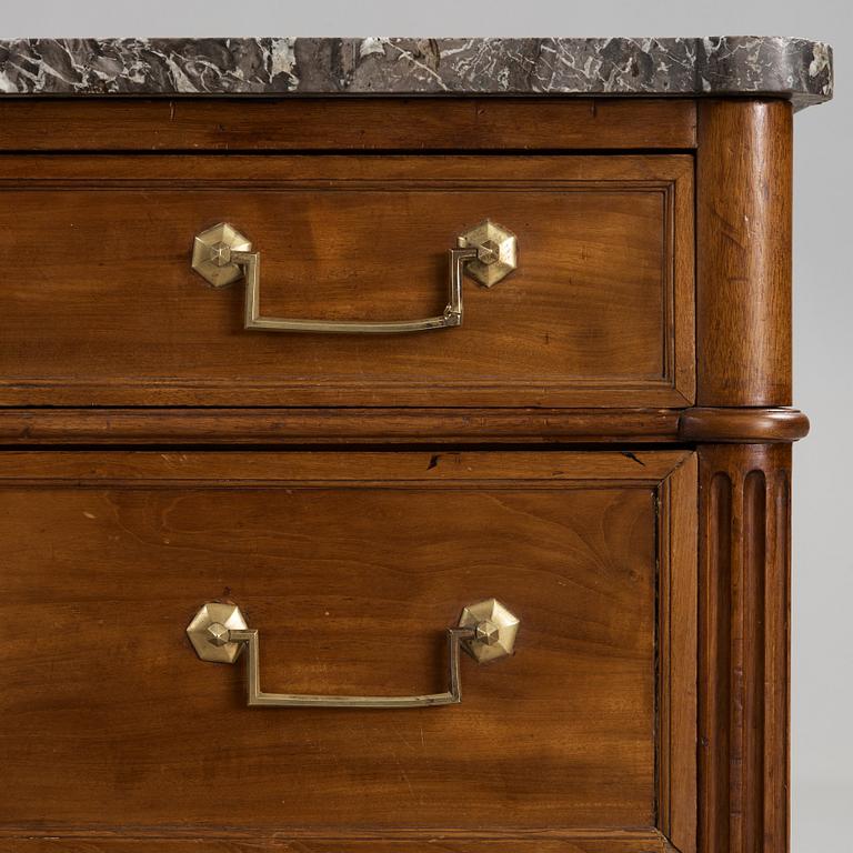 A Directoire late 18th century mahogany commode.