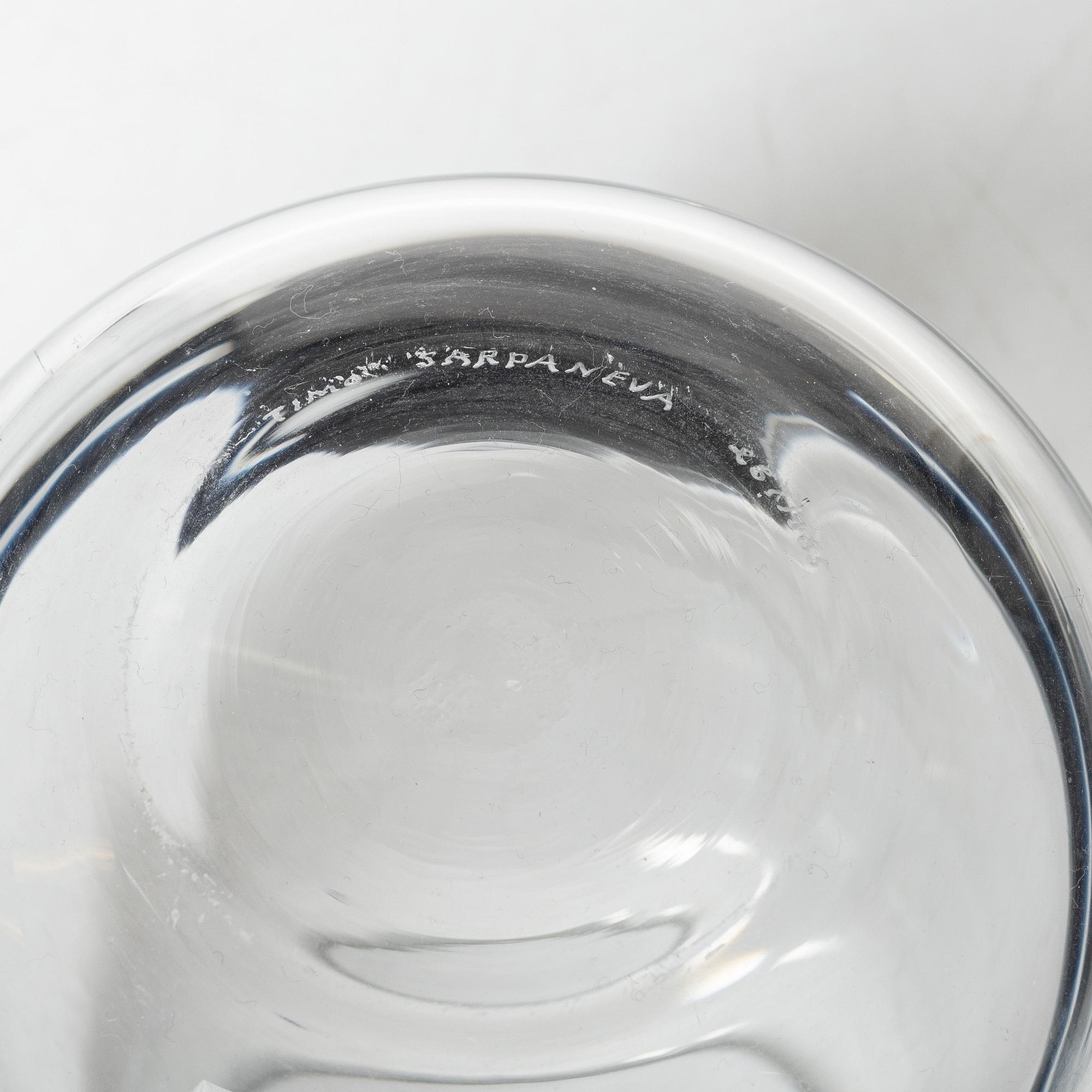 Timo Sarpaneva, vas, glas, "Blues", Finland, signerad.