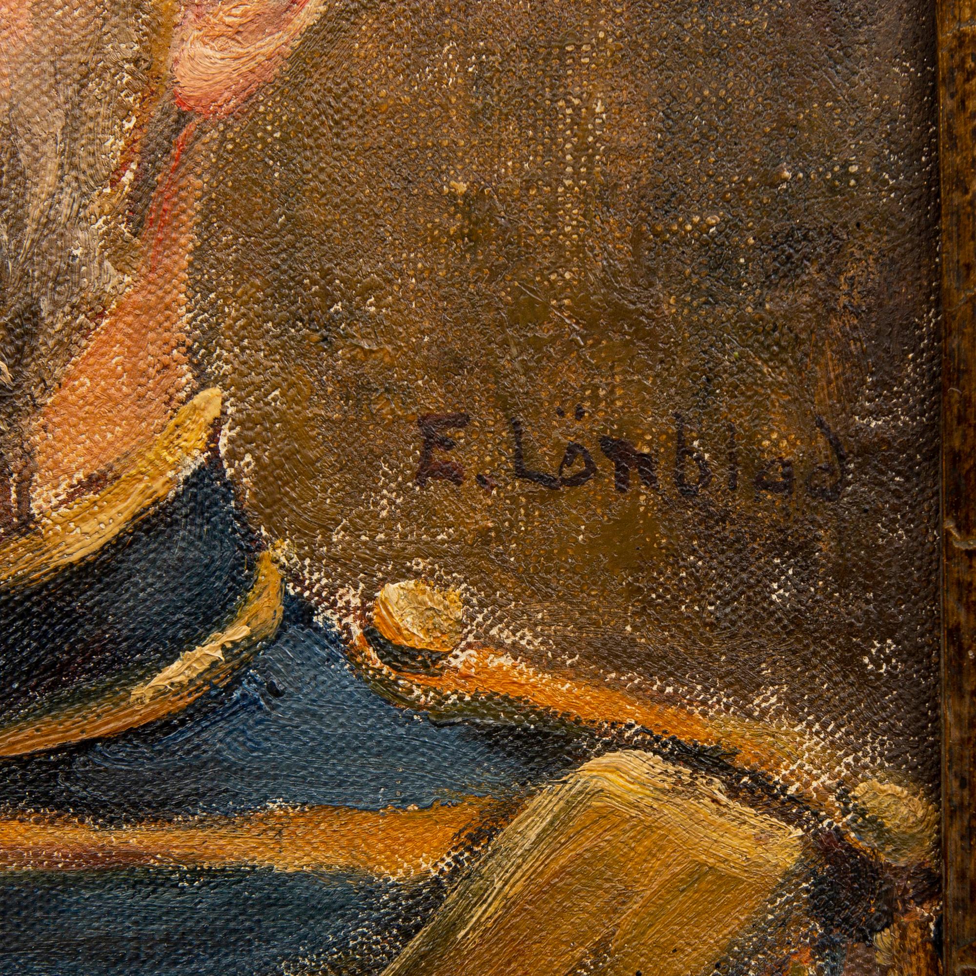 Emilia Lönblad, oil on canvas laid on panel, signed.