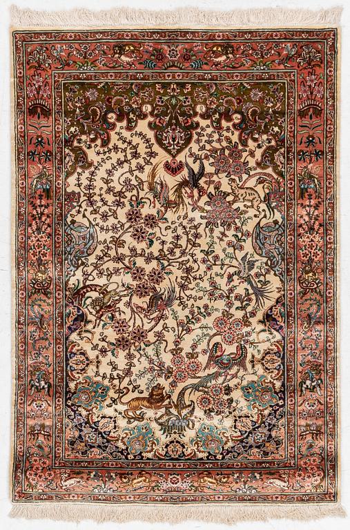 Carpet, Tabriz, figural approx. 150 x 100 cm.